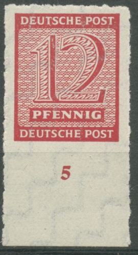 SBZ West-Sachsen 1945 Postmeistertrennung 119 C X Unterrand postfrisch geprüft