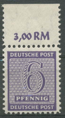 SBZ West-Sachsen 1945 Ziffern mit amtl. (Versuchs)-Zähnung 121 X postfrisch