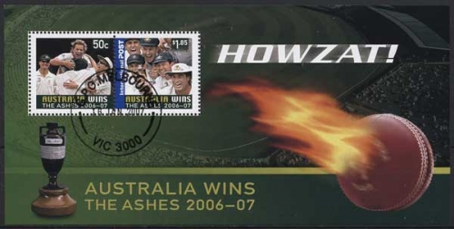 Australien 2007 Kricket-Match Sieg gegen England Block 67 gestempelt (C24261)