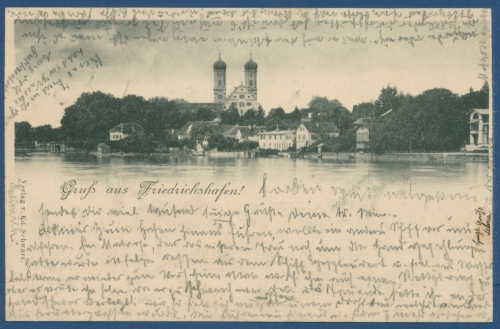 Gruß aus Friedrichshafen Ansicht vom Bodensee, gelaufen 1899 (AK421)