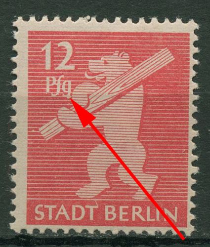 SBZ Berlin & Brandenburg 1945 Freimarke m. Plattenfehler 5 AA wbz II postfrisch