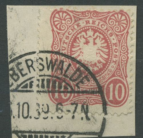 Deutsches Reich 1880 PFENNIG 41 b gestempelt geprüft, Briefstück