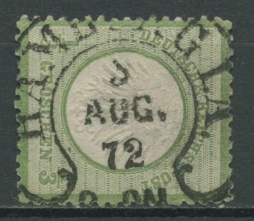 Deutsches Reich 1872 kl. Brustschild 2 a mit HE-Stempel HAMBURG, etwas dünn