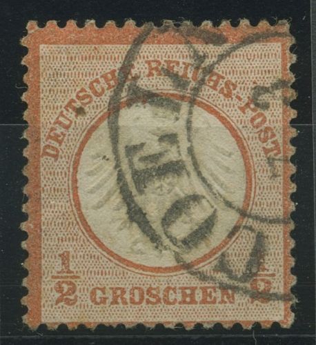 Deutsches Reich 1872 Adler mit kl. Brustschild 3 HE-Stempel COELN, kl. Fehler