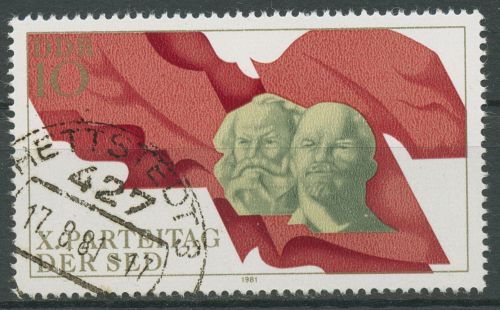 DDR 1981 SED Parteitag 2582 gestempelt