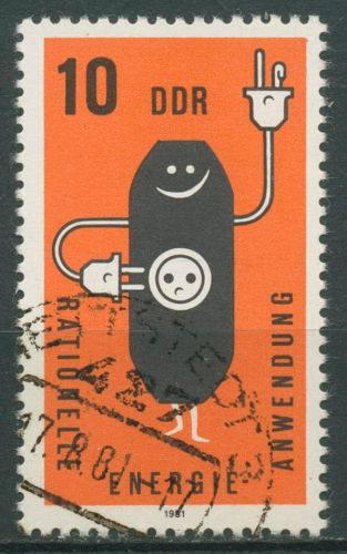 DDR 1981 Energie sparen Braunkohlebrikett 2601 gestempelt