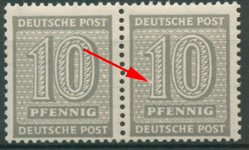SBZ West-Sachsen Freimarken Ziffern mit Plattenfehler 131 Y w a I postfrisch