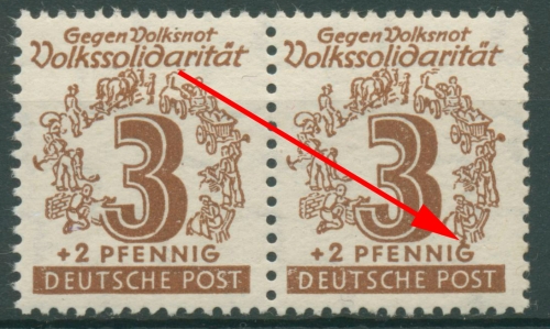 SBZ West-Sachsen 1946 Volkssolidarität mit Plattenfehler 138 Y I postfrisch