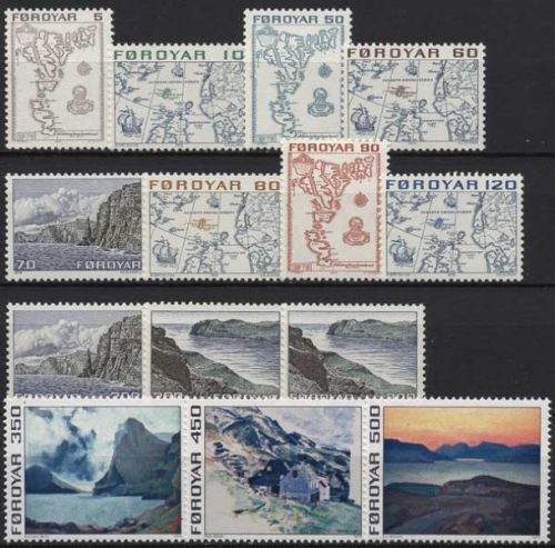 Färöer 1975 Regionalmarken: Landkarten Landschaften 7/20 postfrisch