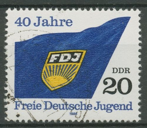 DDR 1986 FDJ Fahne 3002 gestempelt