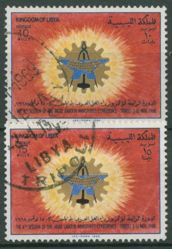 Libyen 1968 Tagung arabischer Arbeitsminister 262/63 gestempelt
