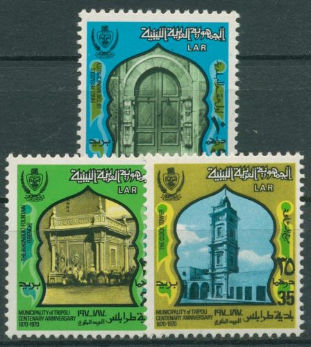 Libyen 1973 Stadt Tripolis Stadthaus Brunnen Glockenturm 430/32 postfrisch