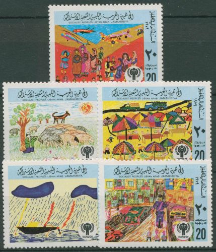 Libyen 1979 Jahr des Kindes Kinderzeichnungen 717/21 A ZD postfrisch
