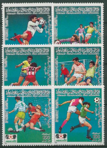 Libyen 1985 Fußball-WM '86 in Mexiko 1618/23 A postfrisch