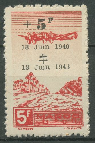 Marokko 1946 General de Gaulle Flugzeug über Palmen 235 postfrisch