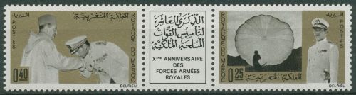 Marokko 1966 Armee Fallschirmspringer König Hassan II. 565/66 ZD postfrisch