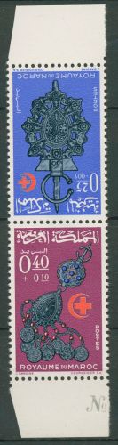 Marokko 1966 Rotes Kreuz Roter Halbmond Kehrdruckpaar 568/69 KD postfrisch