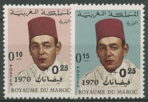 Marokko 1970 Hochwasserhilfe König Hassan II. 664/65 postfrisch