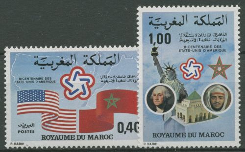 Marokko 1976 Unabhängigkeit USA George Washington 838/39 postfrisch