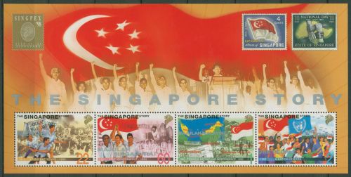 Singapur 1998 Geschichte Singapurs Block 61 postfrisch (C99754)