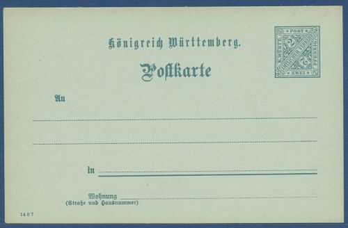 Württemberg 1901 Dienstpostkarte DP 32/14 ungebraucht (X40299)