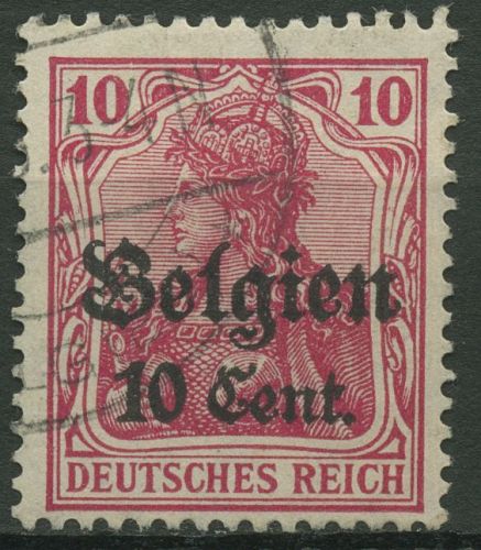 Landespost in Belgien 1916/18 Germania mit Aufdruck 14 c II gestempelt geprüft