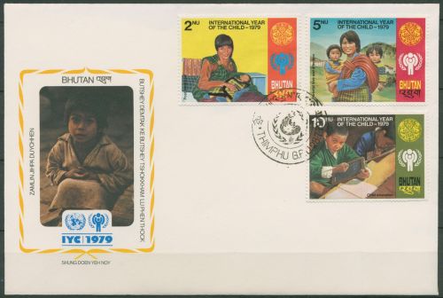 Bhutan 1979 Jahr des Kindes 728/30 A FDC (X99854)