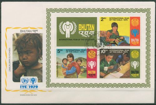 Bhutan 1979 Jahr des Kindes Block 83 A FDC (X9762)