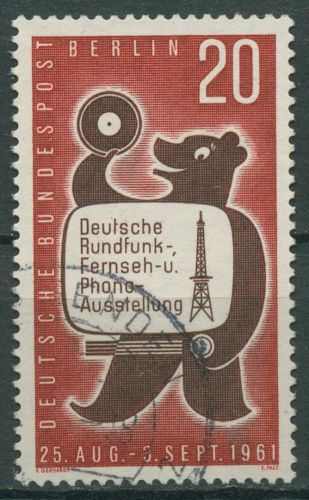 Berlin 1961 Funkausstellung Berliner Bär 217 gestempelt