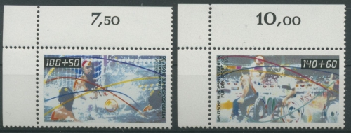 Berlin 1990 Beliebte Sportarten 864/65 Ecke oben links postfrisch (R10121)