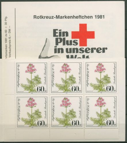 Bund Rotes Kreuz 1981 Blumen Markenheftchen MH 2 (1110) postfrisch (C99864)