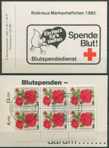 Bund Rotes Kreuz 1982 Blumen Markenheftchen MH 3 (1152) ESST Bonn (C99867)
