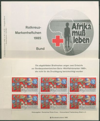 Bund Rotes Kreuz 1985 Miniaturen Markenheftchen MH 6 (1261) postfrisch (C99872)