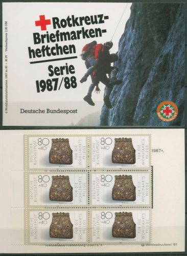 Bund Rotes Kreuz 1987 Goldkunst Markenheftchen MH 8 (1336) postfrisch (C99875)