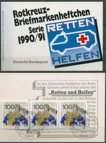 Bund Rotes Kreuz 1990 Postamt Markenheftchen MH 11 (1476) ESST Bonn (C99882)