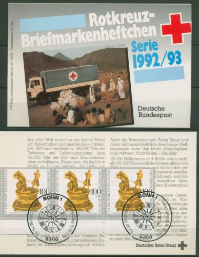 Bund Rotes Kreuz 1992 Uhren Markenheftchen MH 15 (1634) ESST Bonn (C99890)