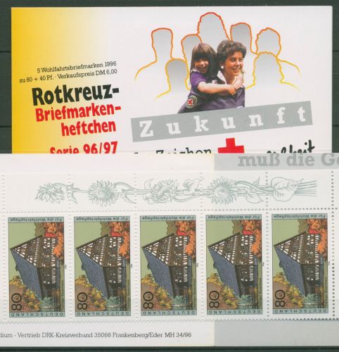 Bund Rotes Kreuz 1996 Häuser Markenheftchen MH 22 (1884) postfrisch (C99900)