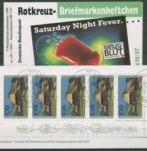 Bund Rotes Kreuz 1996 Häuser Markenheftchen MH 23 (1885) ESST Berlin (C99902)