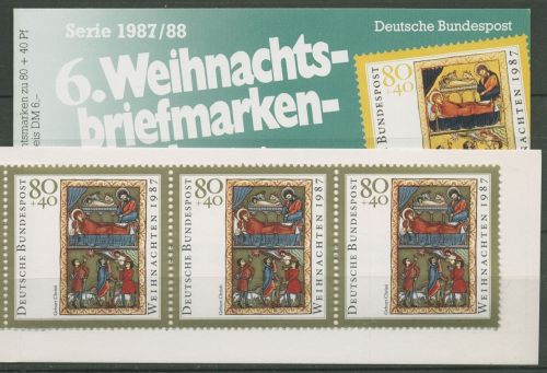 Bund Rotes Kreuz 1987 Weihnachten Markenheftchen MH W6 (1346) postfrisch(C99917)