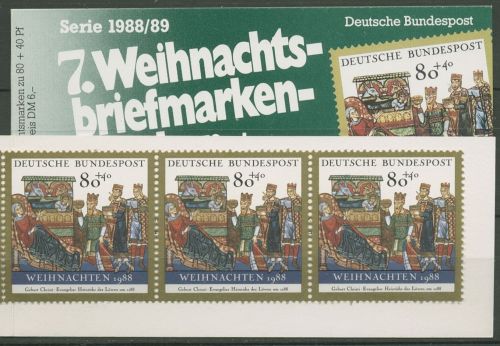 Bund Rotes Kreuz 1988 Weihnachten Markenheftchen MH W7 (1396) postfrisch(C99919)