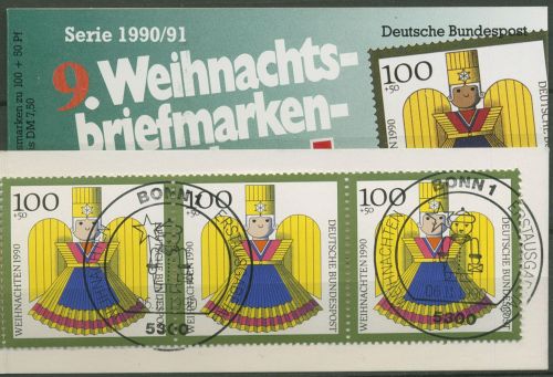 Bund Rotes Kreuz 1990 Weihnachten Markenheftchen 1487 MH W10 ESST Bonn (C99925)