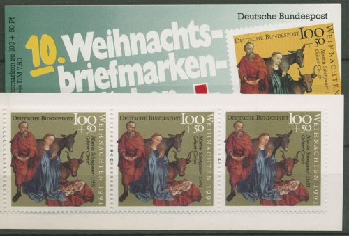 Bund Rotes Kreuz 1991 Weihnachten Markenheftchen 1581 MH W12 postfrisch (C99927)