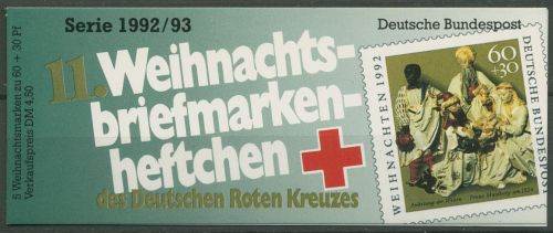 Bund Rotes Kreuz 1992 Weihnachten Markenheftchen 1639 MH W13 postfrisch (C99929)
