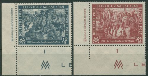 SBZ Allg. Ausgabe 1949 Leipziger Messe mit Druckerzeichen 240/41 DZ postfrisch