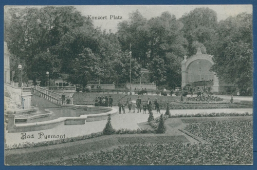 Bad Pyrmont Konzertplatz Kurpark, gelaufen 1909 (AK445)