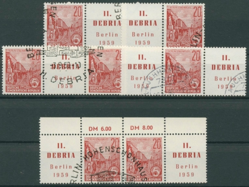 DDR 1959 DEBRIA 580 ZD alle Kombinationen gestempelt (G5972)