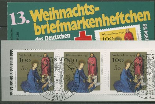 Bund Rotes Kreuz 1994 Weihnachten Markenheftchen 1771 MH W18 ESST Bonn (C99935)