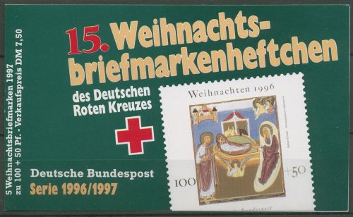 Bund Rotes Kreuz 1996 Weihnachten Markenheftchen 1892 MH W24 postfrisch (C99940)