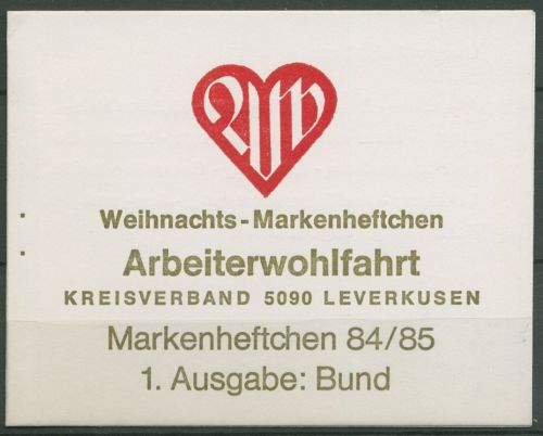 Bund Arbeiterwohlfahrt 1984 Weihnachten Markenheftchen 1233 MH ESST Bonn(C99963)