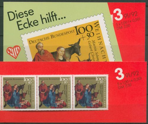 Bund Arbeiterwohlfahrt 1991 Weihnachten MH W 1 (1581) postfrisch (C99964)